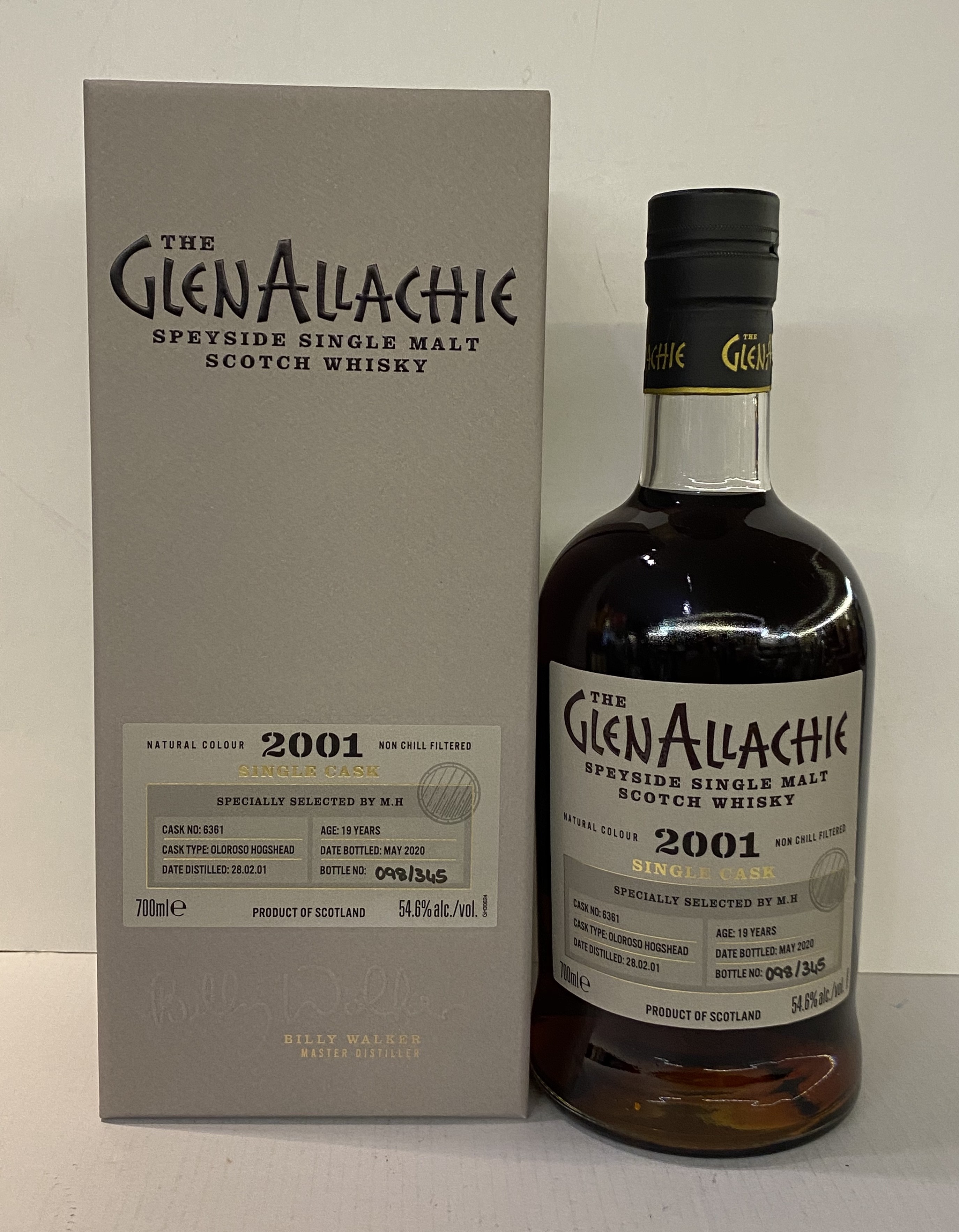 GlenAllachie 艾樂奇2001年19年 6361桶原酒 700ml  54.6%