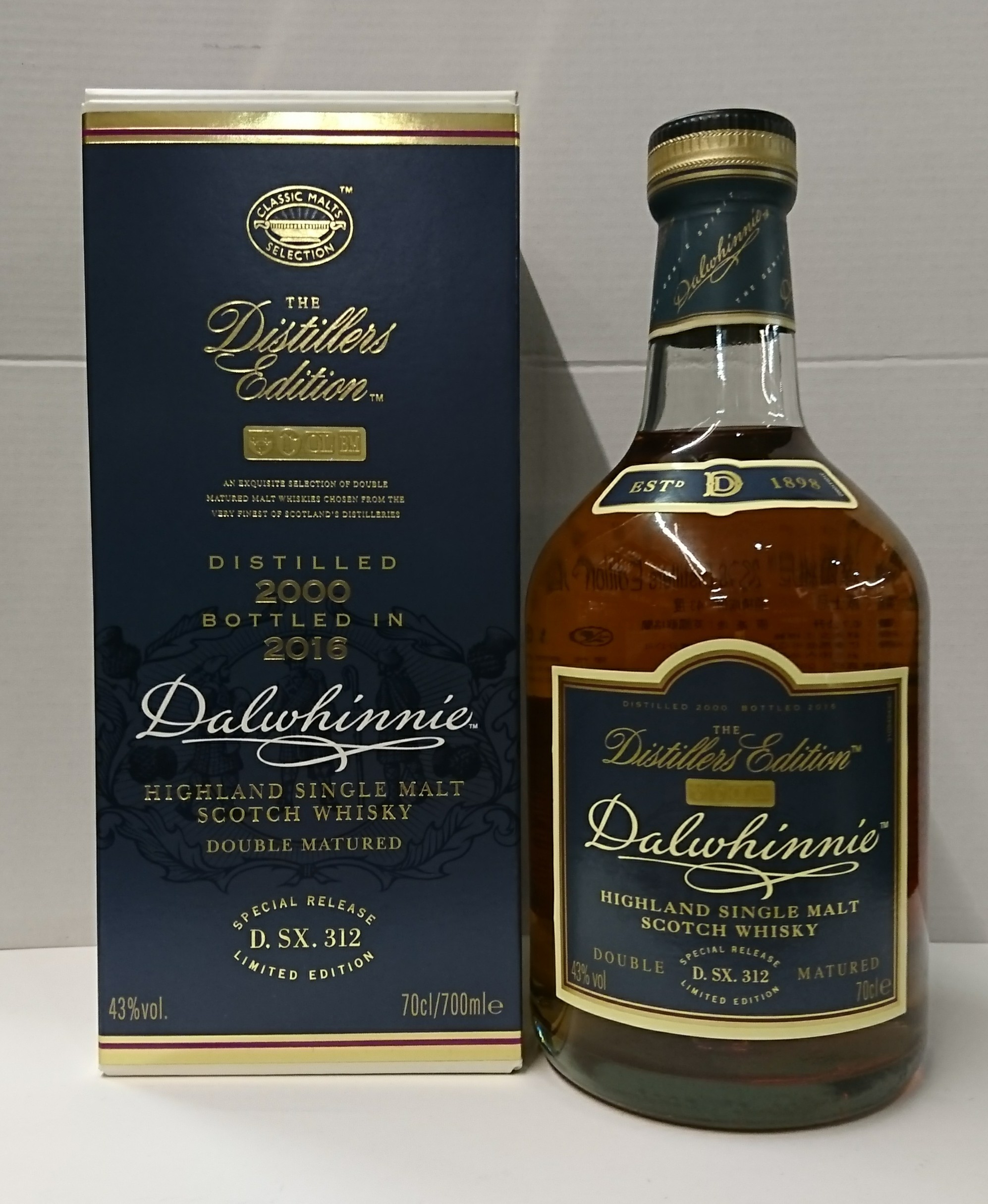 達爾維尼2000-2016年酒廠限定威士忌 700ml  43%                          