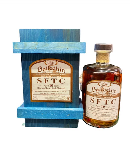 艾德多爾SFTC小木盒10年泥煤桶裝強度原酒#194桶號 500ml 57.8% (缺貨)